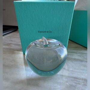Tiffany & Co Apple Paperweight in Crystal Glass